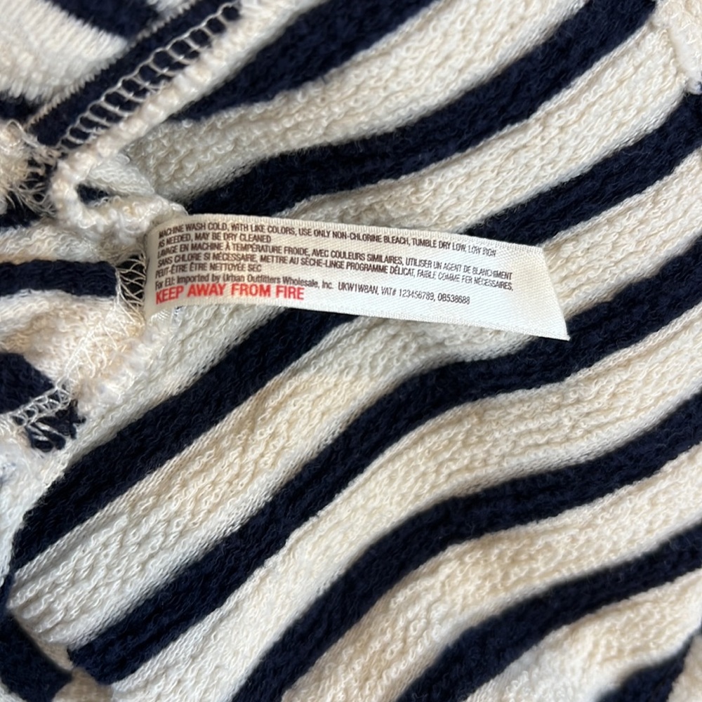 Free People Intimacy Come On Over Striped Tunic Sleep Shirt dress pockets Small - Picture 6 of 8
